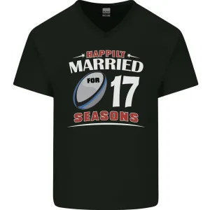 17 Year Wedding Anniversary 17th Rugby Mens V-Neck Cotton T-Shirt