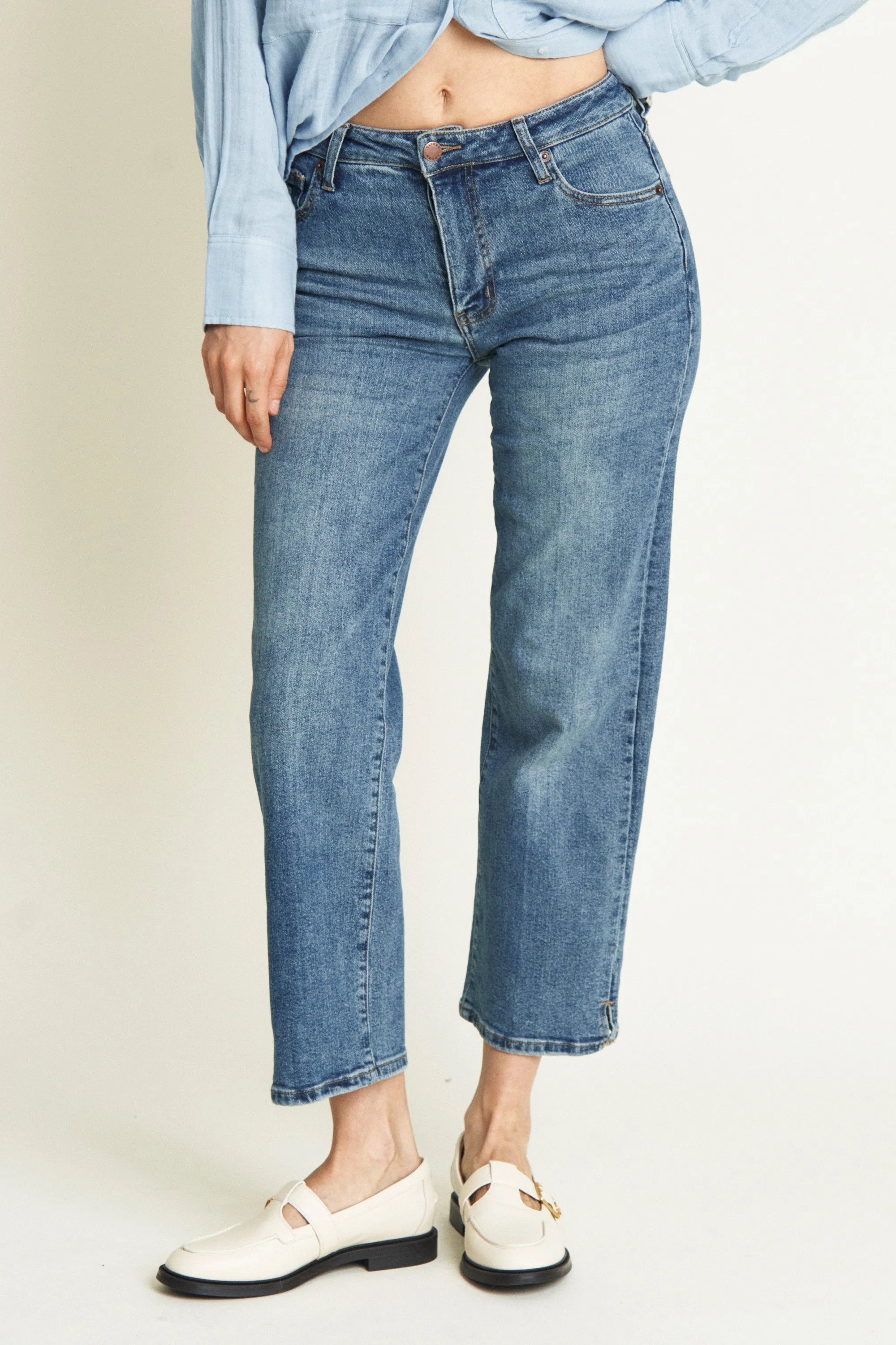 Addington High Rise Wide Leg Crop Vintage Worn