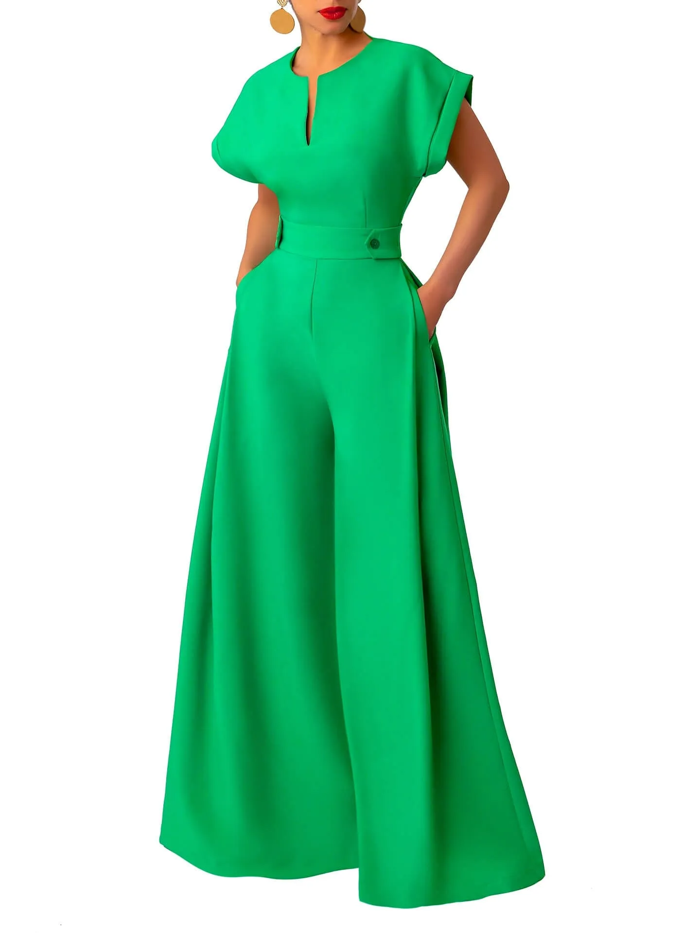 “Adé” Wide Leg Epaulet Jumpsuit