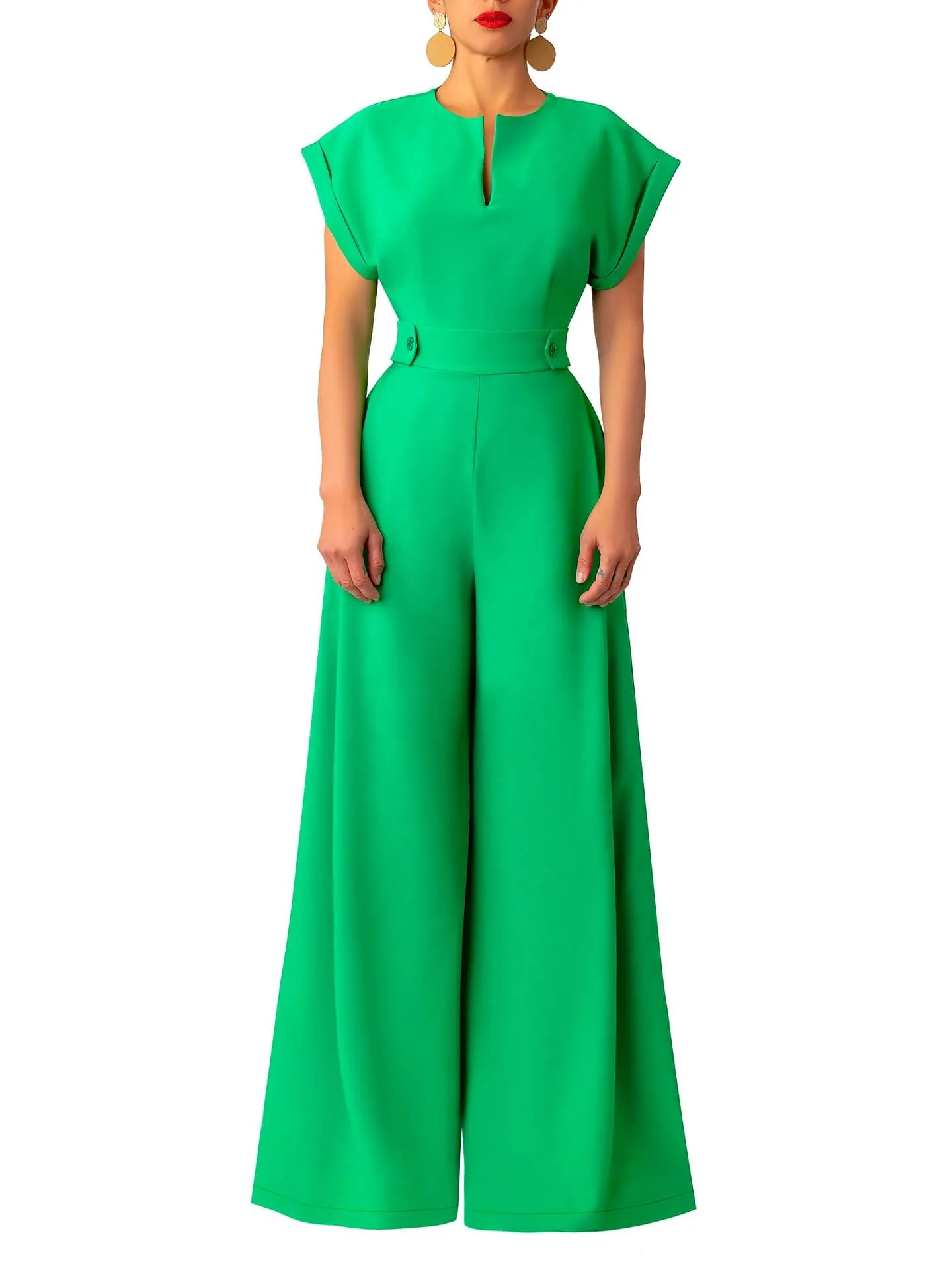 “Adé” Wide Leg Epaulet Jumpsuit
