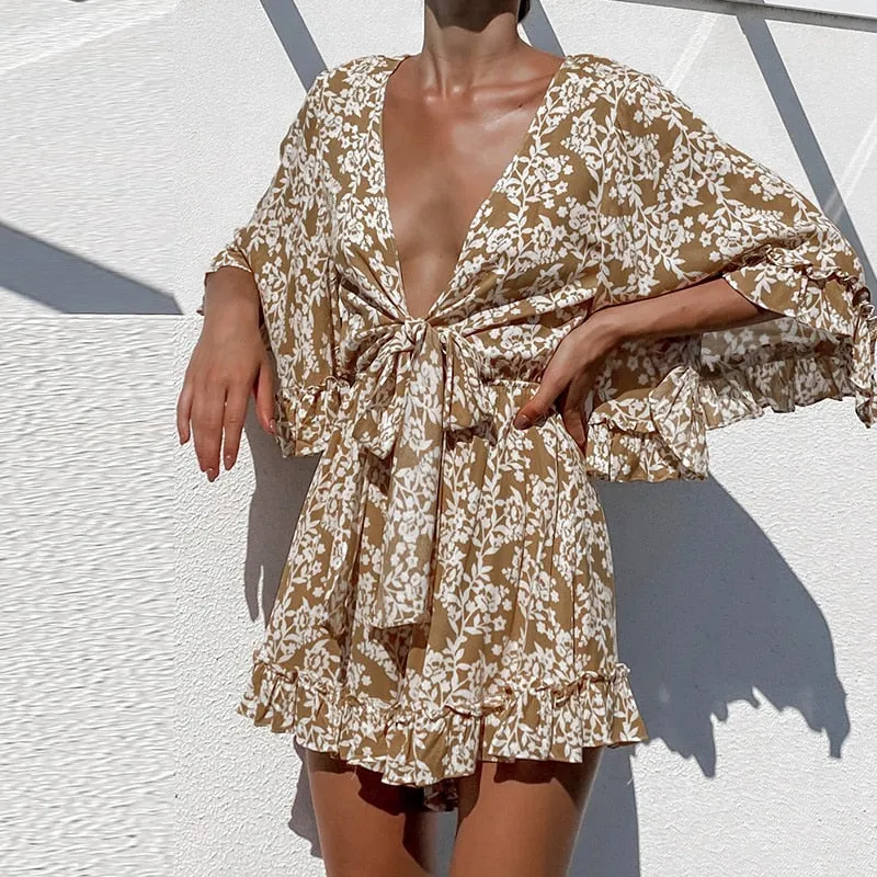 Boho Jumpsuit, Boho Romper, Playsuit, Alicia in Flower