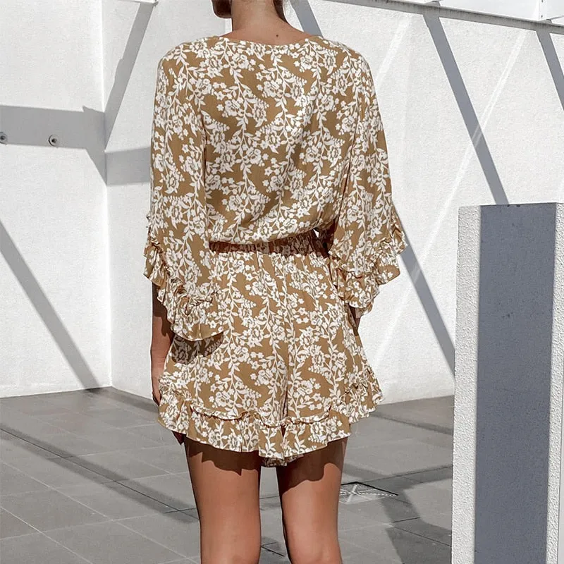 Boho Jumpsuit, Boho Romper, Playsuit, Alicia in Flower