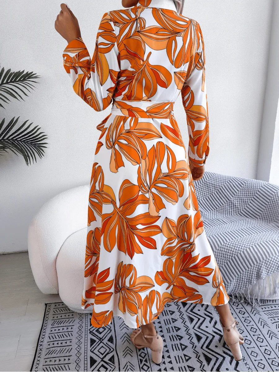 Button-Down Floral Midi Dress