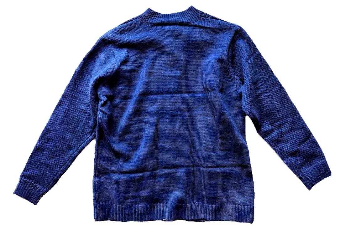 Chunky Cable Knit Sweater Cardigan (Navy)
