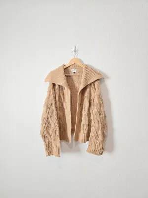 Collared Cable Knit Cardigan (XXL)