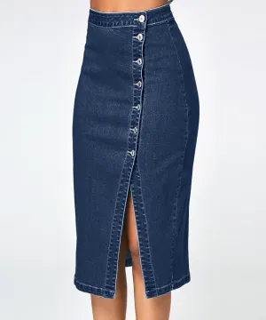 Denim Pencil  High WaistedSkirt
