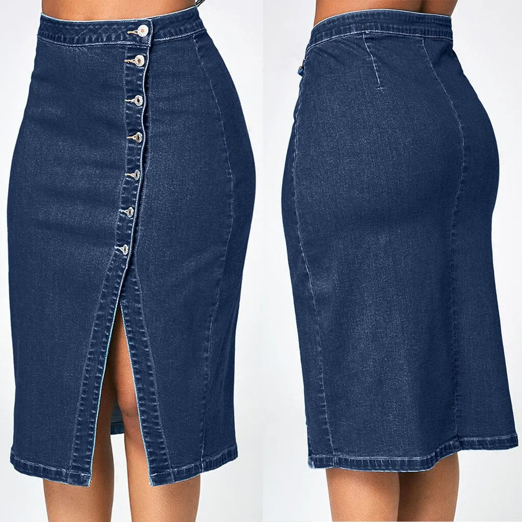 Denim Pencil  High WaistedSkirt