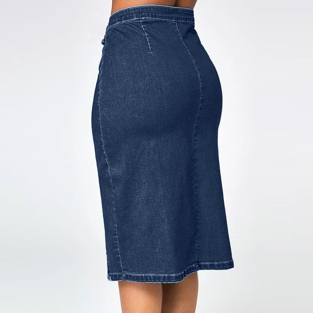 Denim Pencil  High WaistedSkirt