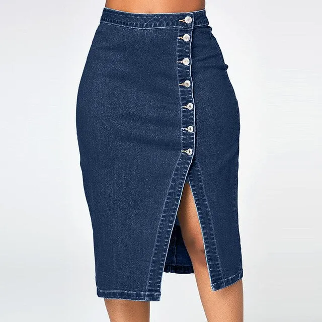 Denim Pencil  High WaistedSkirt