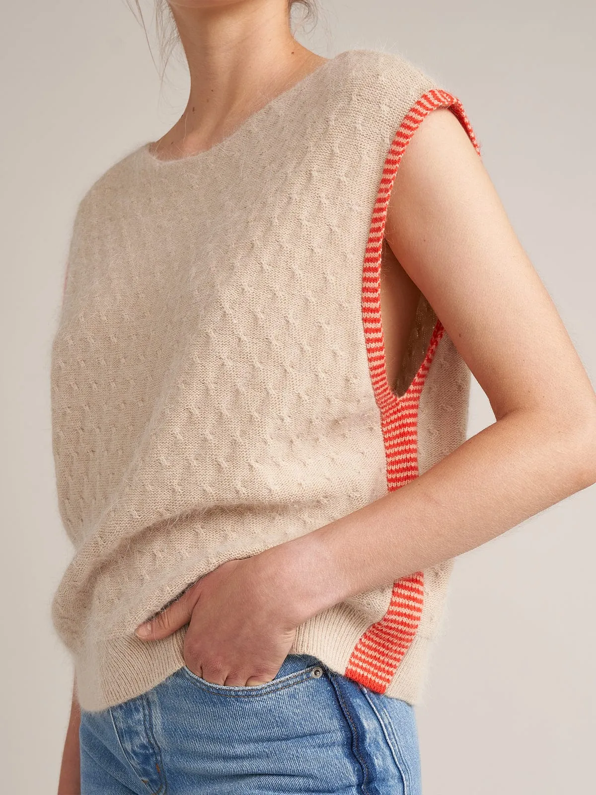 Diow Knit Vest – Cream