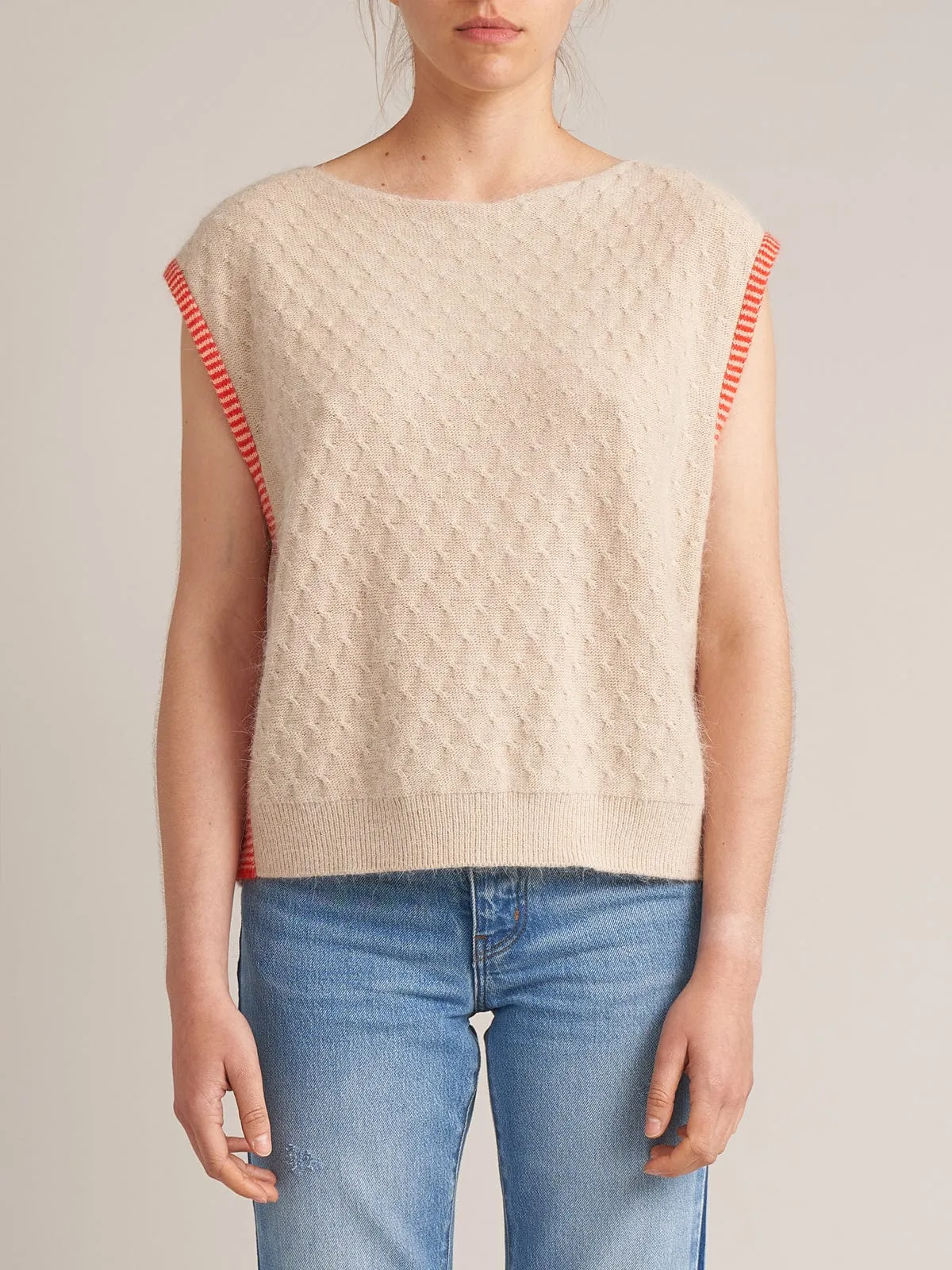 Diow Knit Vest – Cream