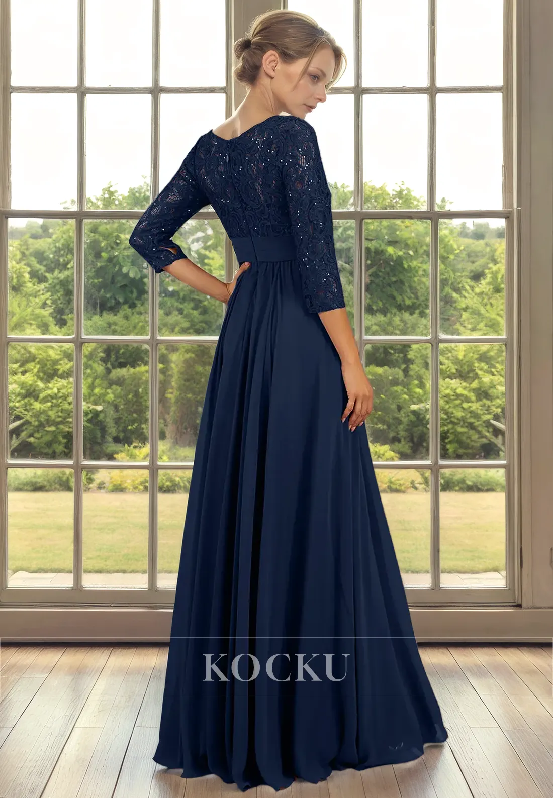 Elegant Long sleeves Appliques A-Line Cocktail Mother of the Bride Dress