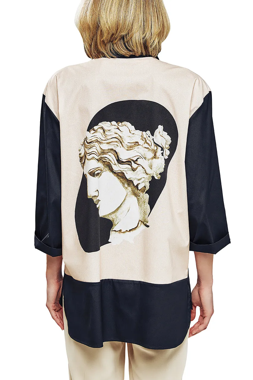 Face Print Button Down Shirt