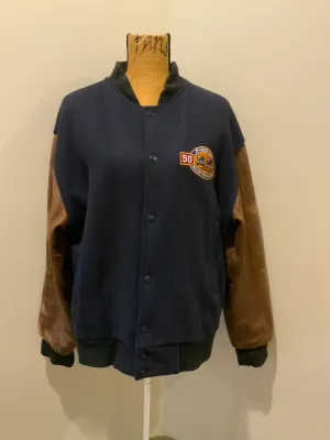 Ford F Series 50 Year Anniversary Navy and Brown Letterman’s Jacket, SOLD