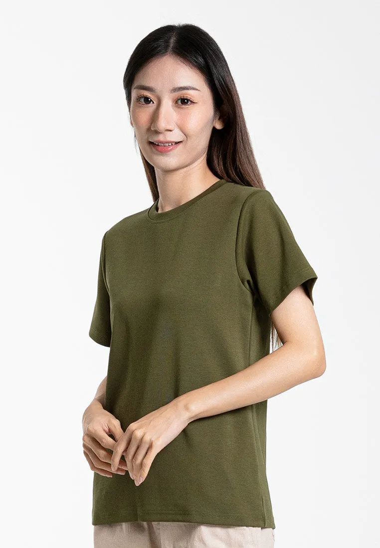 Forest Ladies Cotton Interlock Short Sleeve Round Neck T-Shirt Women Plain Tee | Baju Lengan Pendek Perempuan - 822422