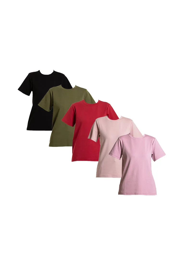 Forest Ladies Cotton Interlock Short Sleeve Round Neck T-Shirt Women Plain Tee | Baju Lengan Pendek Perempuan - 822422