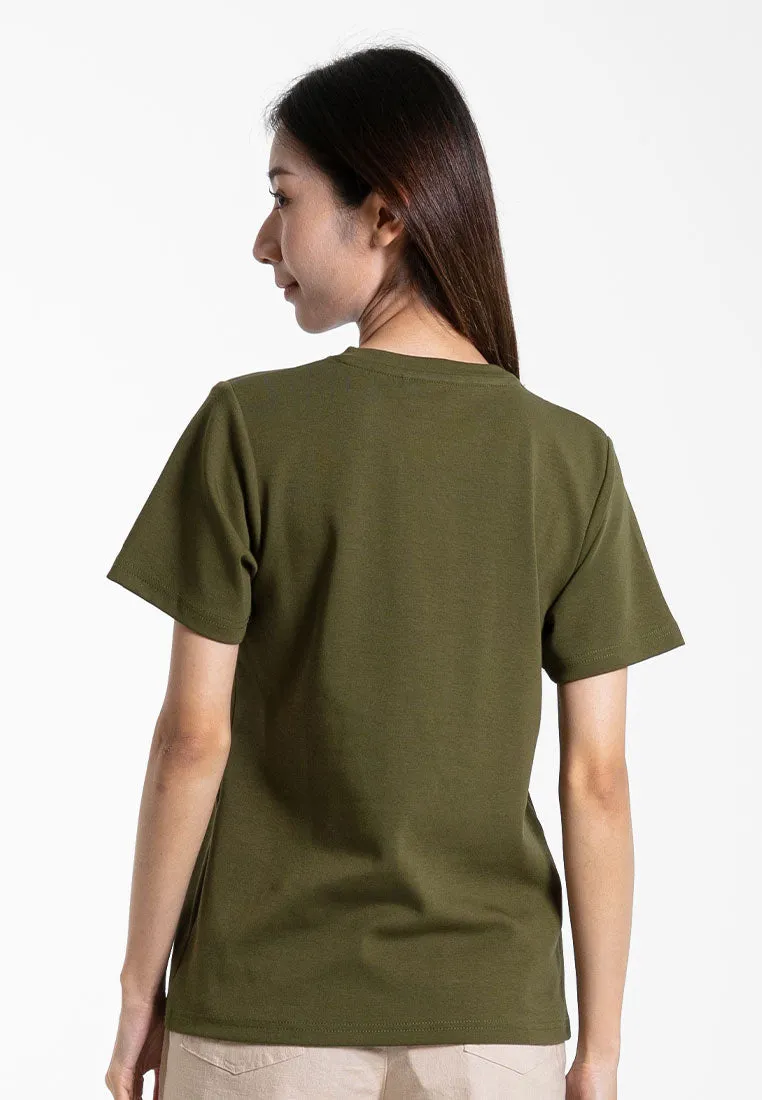 Forest Ladies Cotton Interlock Short Sleeve Round Neck T-Shirt Women Plain Tee | Baju Lengan Pendek Perempuan - 822422