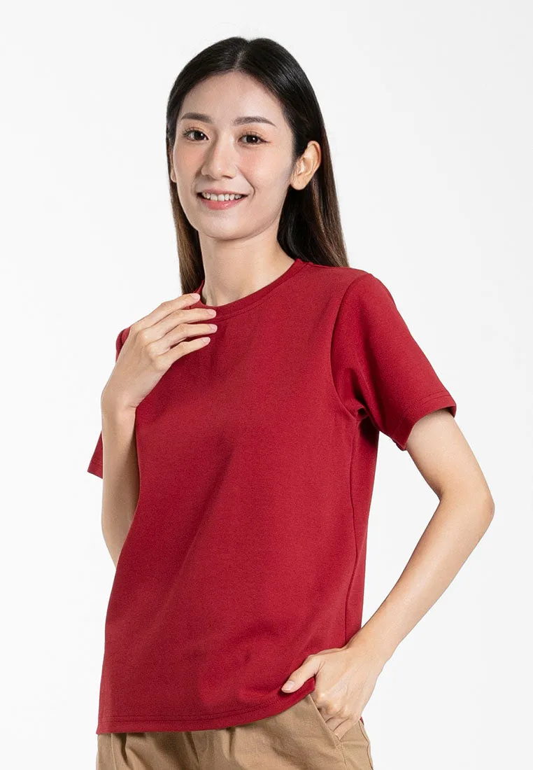 Forest Ladies Cotton Interlock Short Sleeve Round Neck T-Shirt Women Plain Tee | Baju Lengan Pendek Perempuan - 822422