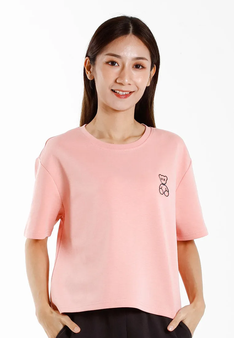 Forest Ladies Heavy Cotton Boxy-Cut Round Neck Tee Ladies Casual Loose Fit Crop Top | Baju T Shirt Perempuan - 822449