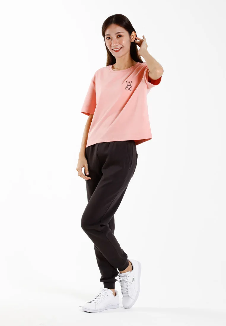 Forest Ladies Heavy Cotton Boxy-Cut Round Neck Tee Ladies Casual Loose Fit Crop Top | Baju T Shirt Perempuan - 822449