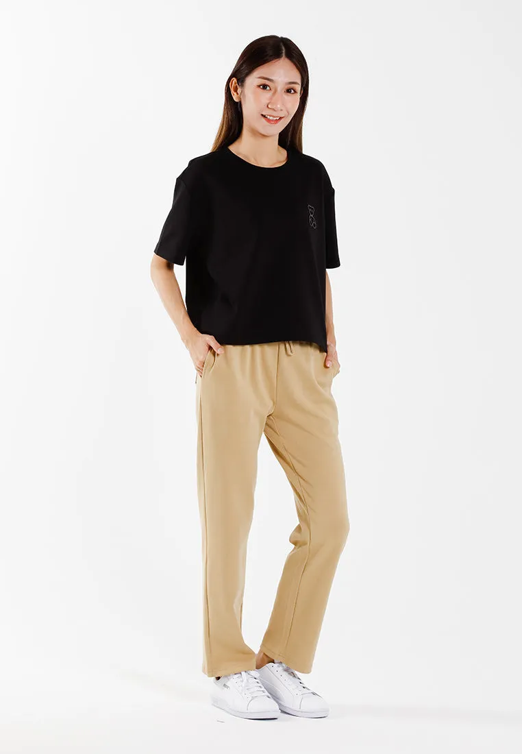 Forest Ladies Heavy Cotton Boxy-Cut Round Neck Tee Ladies Casual Loose Fit Crop Top | Baju T Shirt Perempuan - 822449