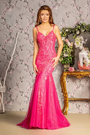 GLS BY GLORIA GL3228 Corset Bodice Sleeveless Prom Gown