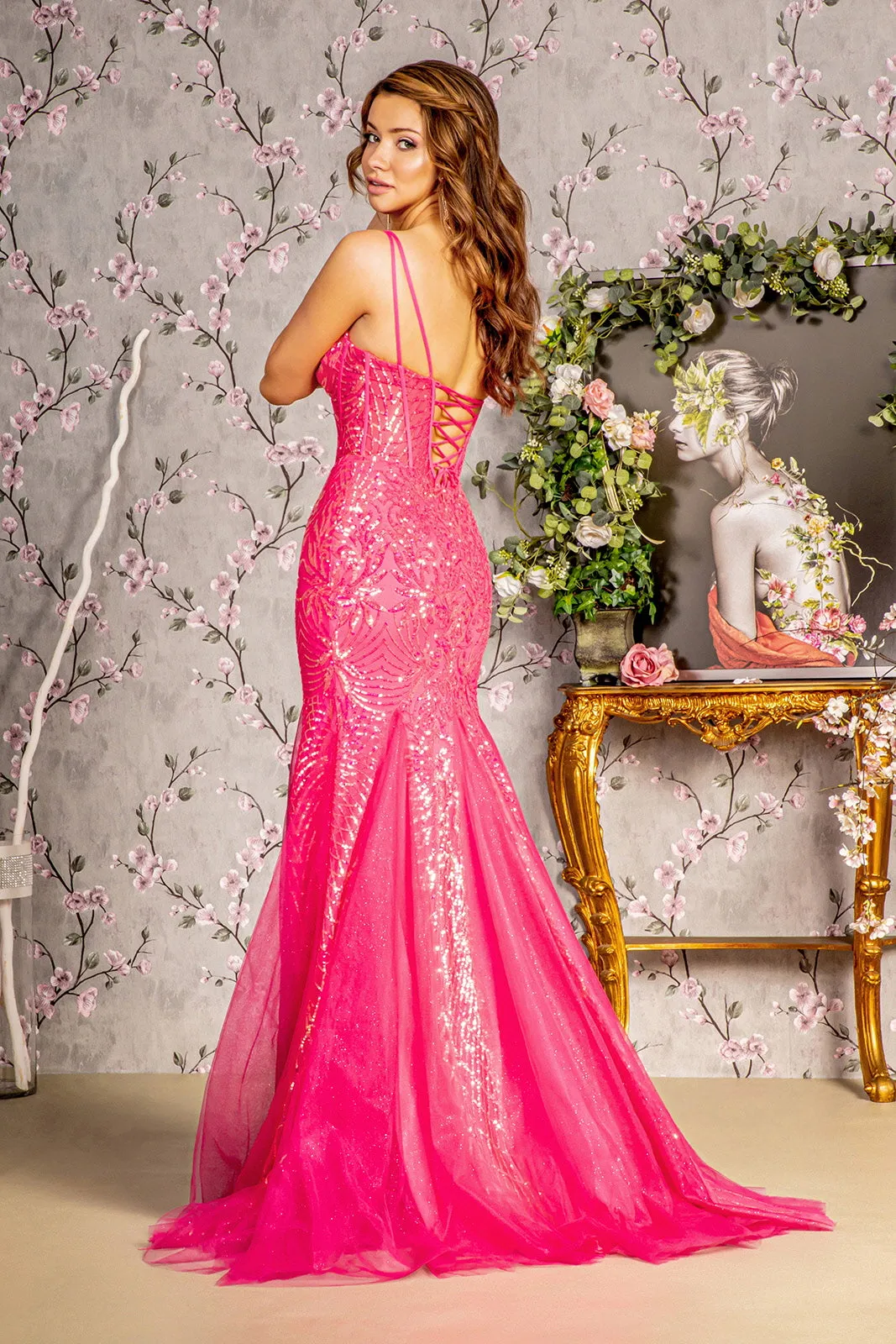GLS BY GLORIA GL3228 Corset Bodice Sleeveless Prom Gown