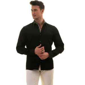 Gravity Homme Men's Long Sleeve Button Down / Pure Noir C3