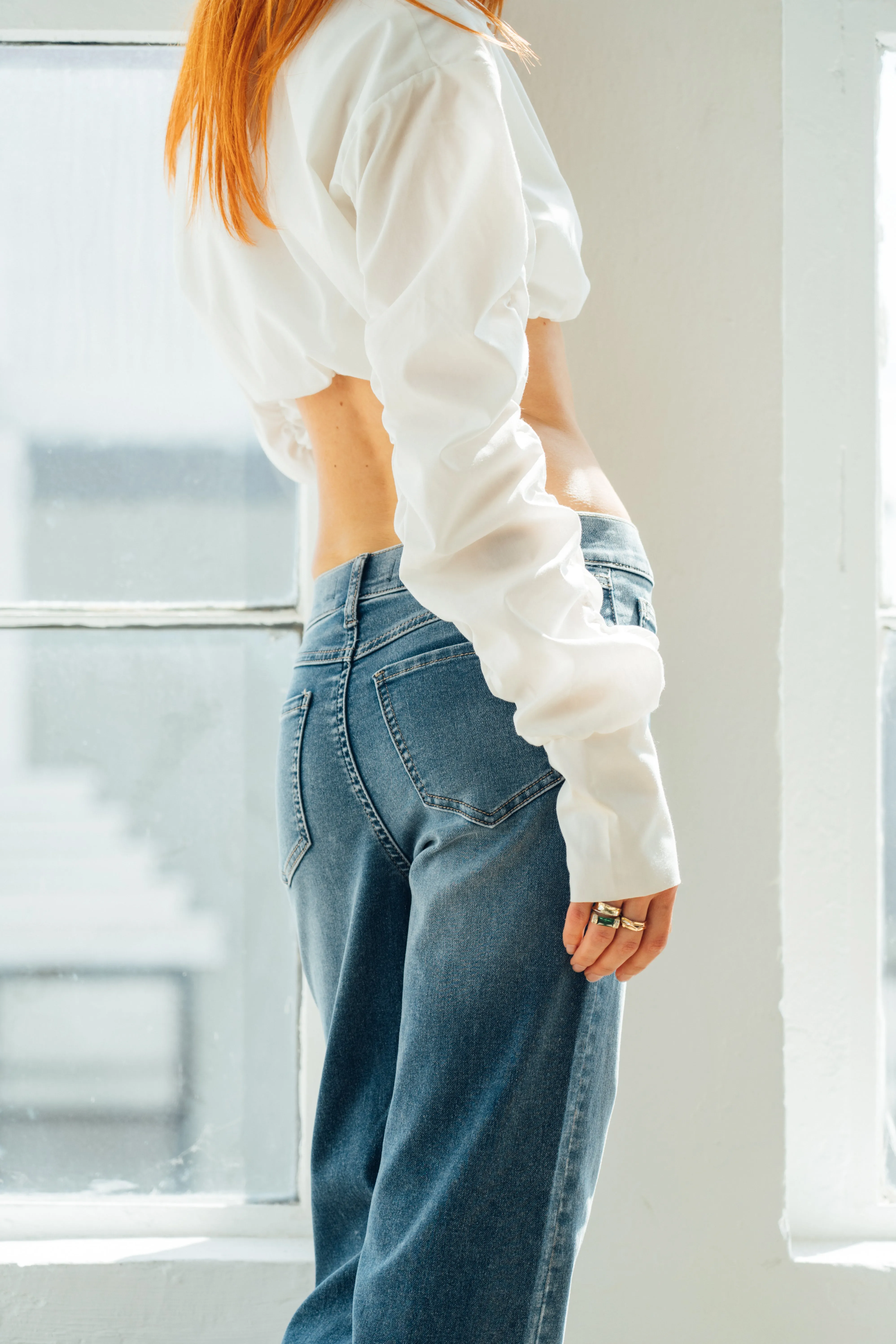 High Rise Wide Leg Pull On Jeans - Vintage Indigo