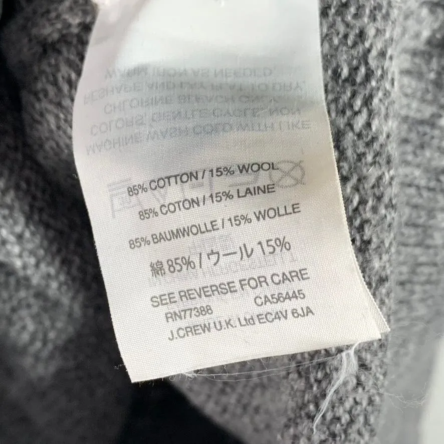 J.CREW Men's Grey Heather Crewneck Cotton/Wool Pullover Sweater SZ S