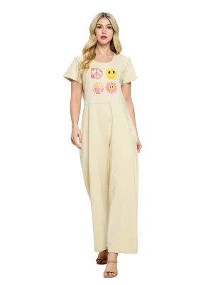 Jumpsuit Good Vibe Peace Print