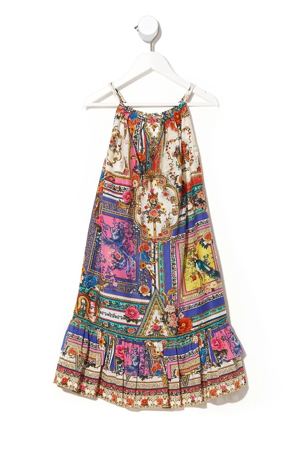 KIDS FRILL HEM TIERED DRESS 4-10 PARTY IN THE PALACE