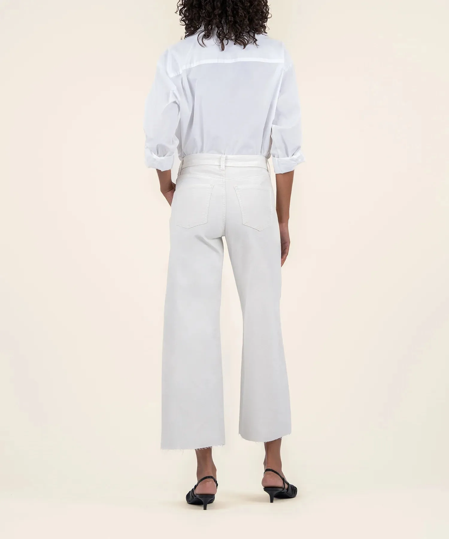 Meg High Rise Wide Leg- Ecru