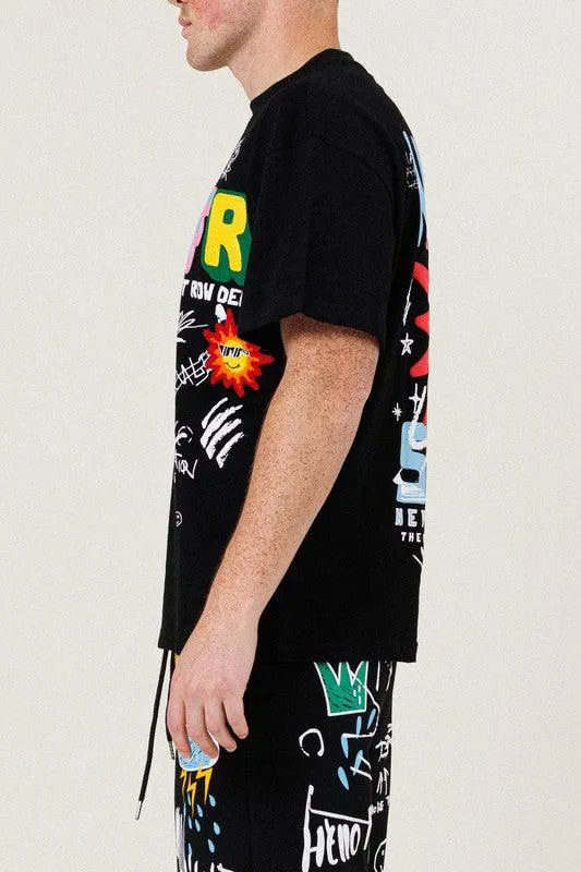 Mens Black New Suns Graphic Tee Shirt