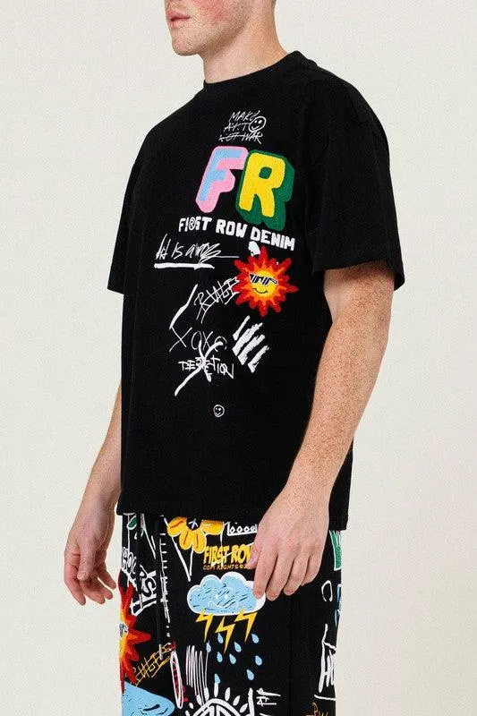 Mens Black New Suns Graphic Tee Shirt