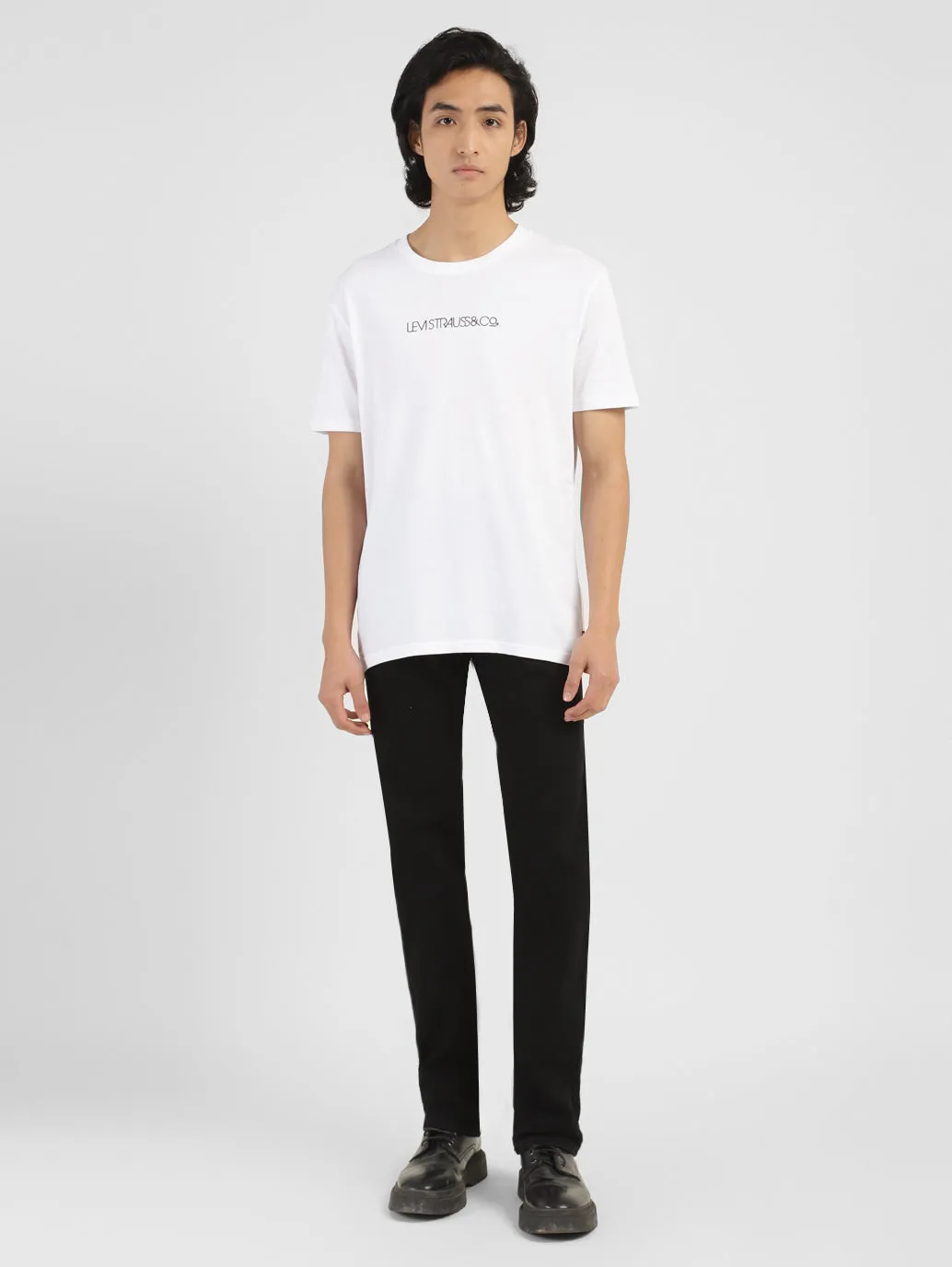 Men's Brand Logo Crew Neck T-shirt White