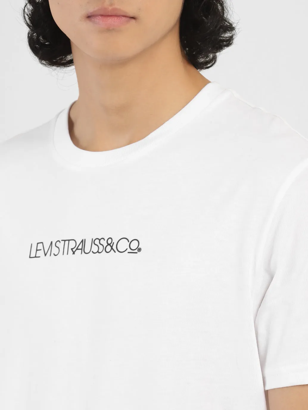Men's Brand Logo Crew Neck T-shirt White