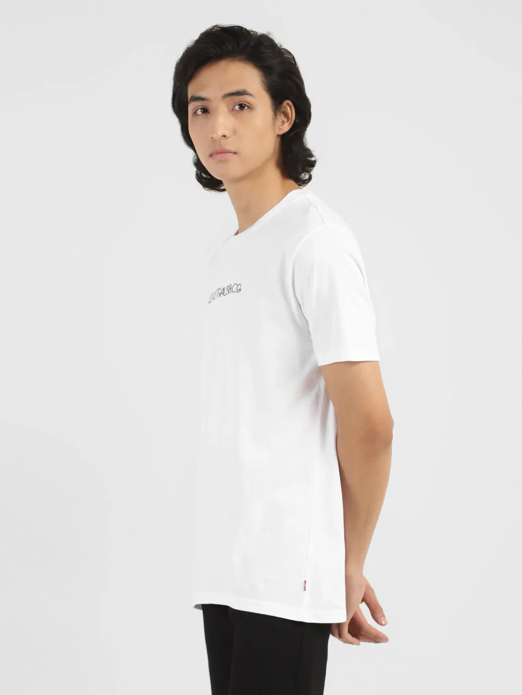Men's Brand Logo Crew Neck T-shirt White