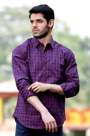 Men's “MATEO" Cotton Full Sleeves Checked Shirt
