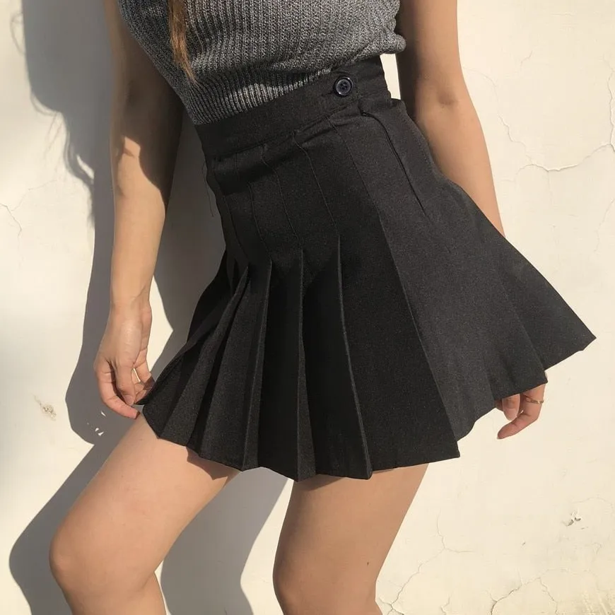Mini Skirt With Pleats And High Waist