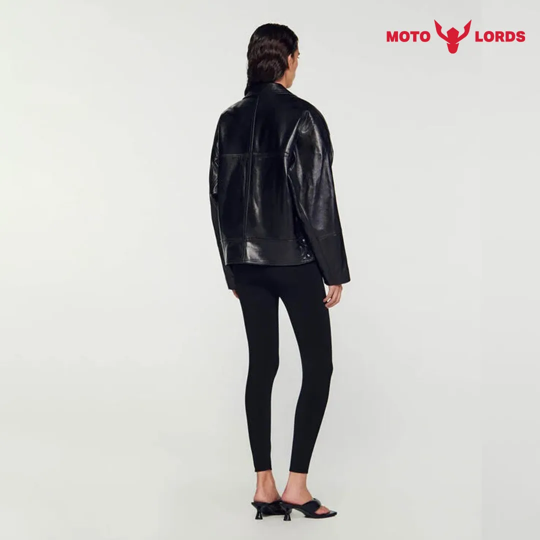 Oversized Vogue Visage Premium Leather Jacket