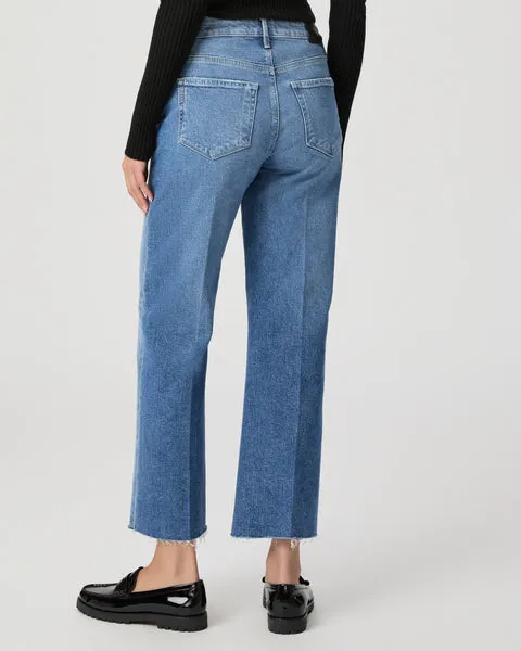 Paige Leenah Ankle Sleek Wide Leg Raw Hem in Walk of Fame