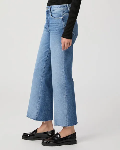 Paige Leenah Ankle Sleek Wide Leg Raw Hem in Walk of Fame