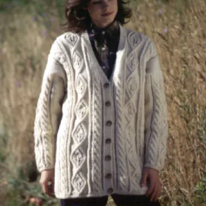 Patons Leaf Panel Knit Cardigan