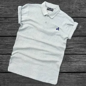 Plain Bright Grey Polo T-Shirt