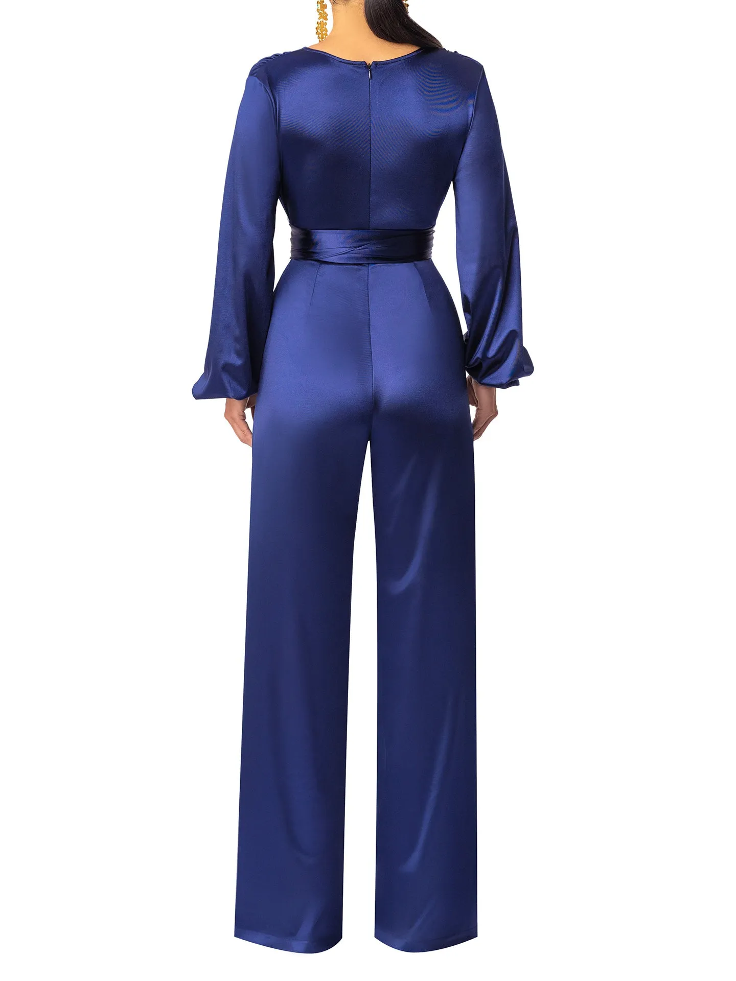 "Sapphire" Navy Front Tie Jumpsuit