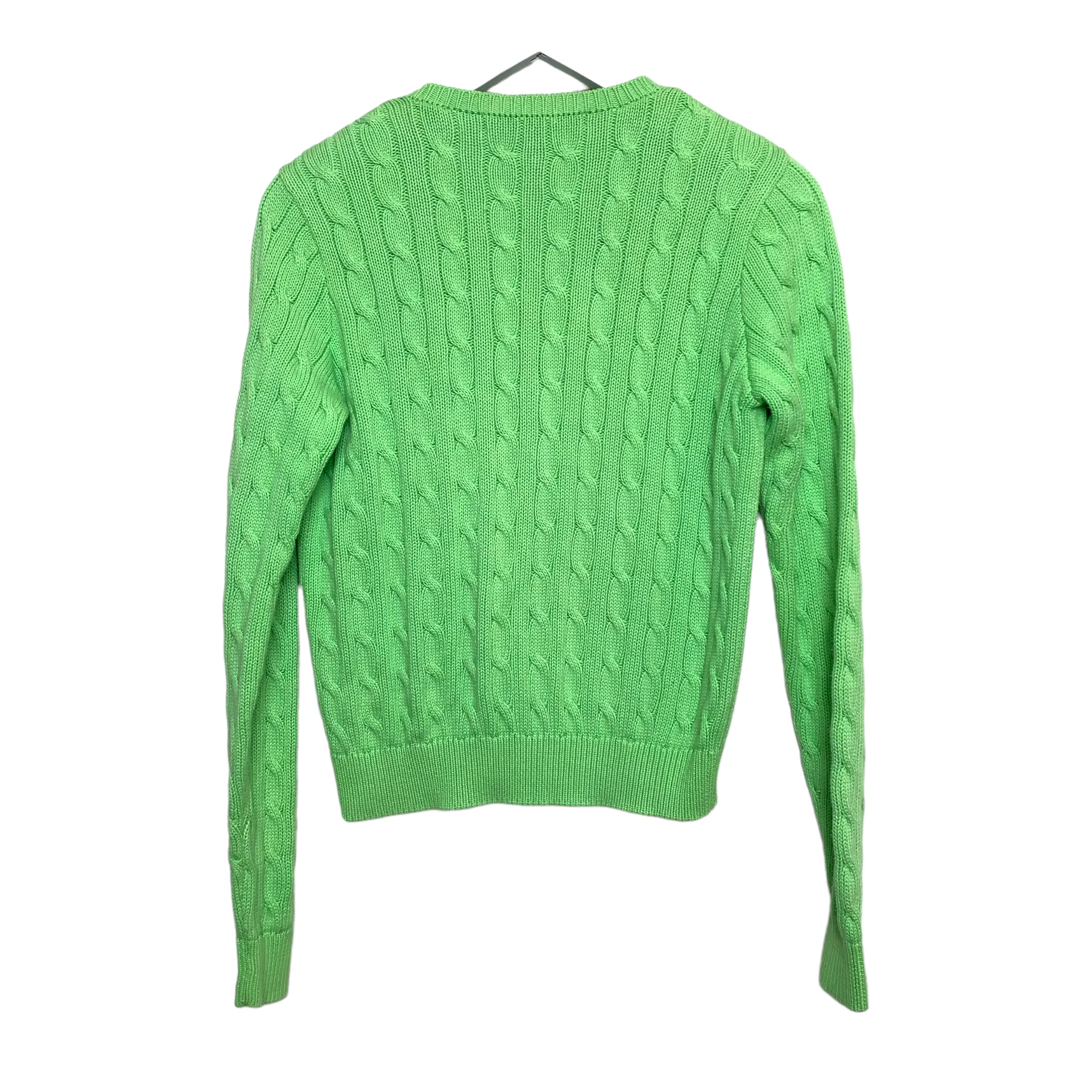 Ralph Lauren Sport Green Cable-Knit Cotton Cardigan Medium