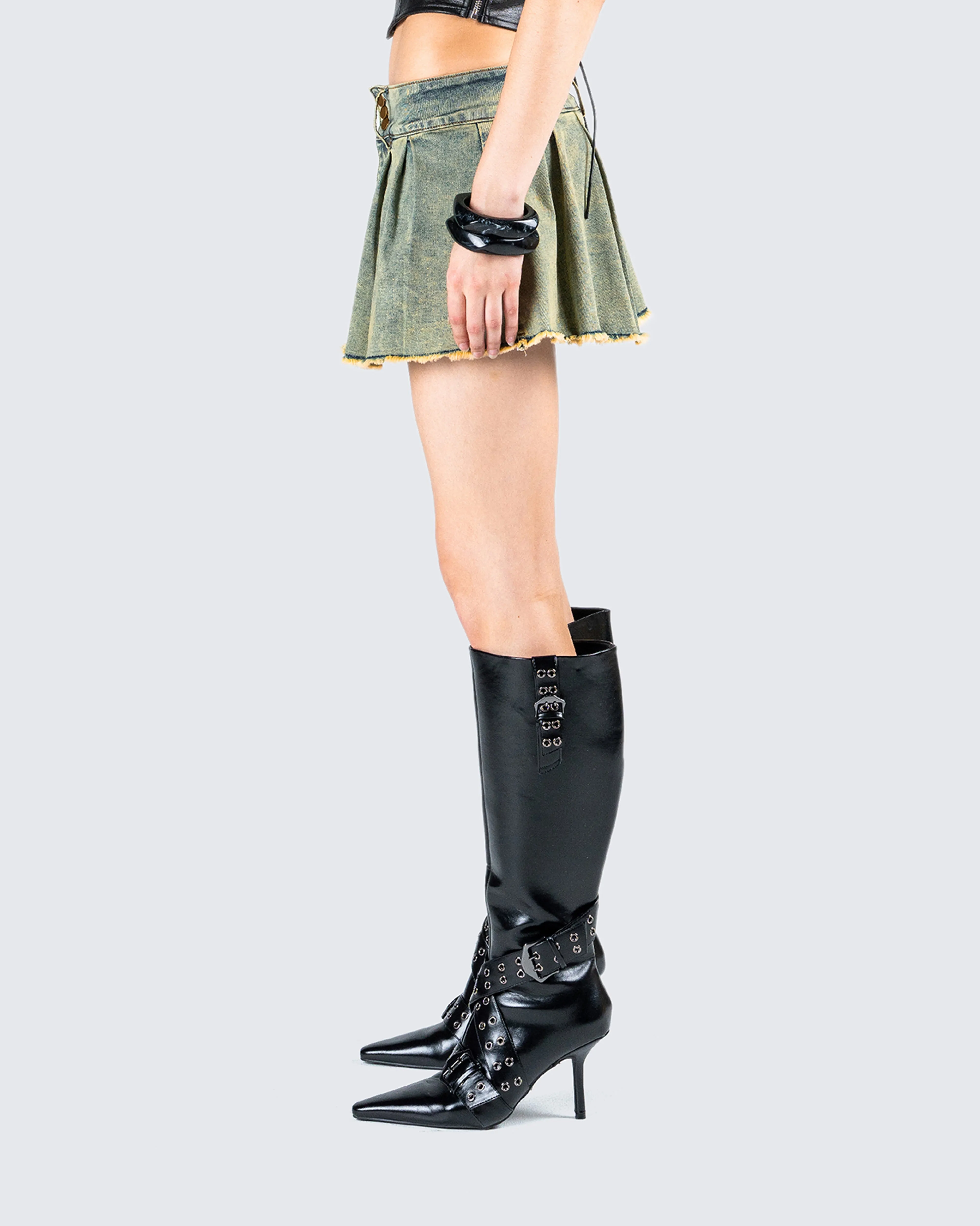 Richelle Washed Denim Mini Skirt
