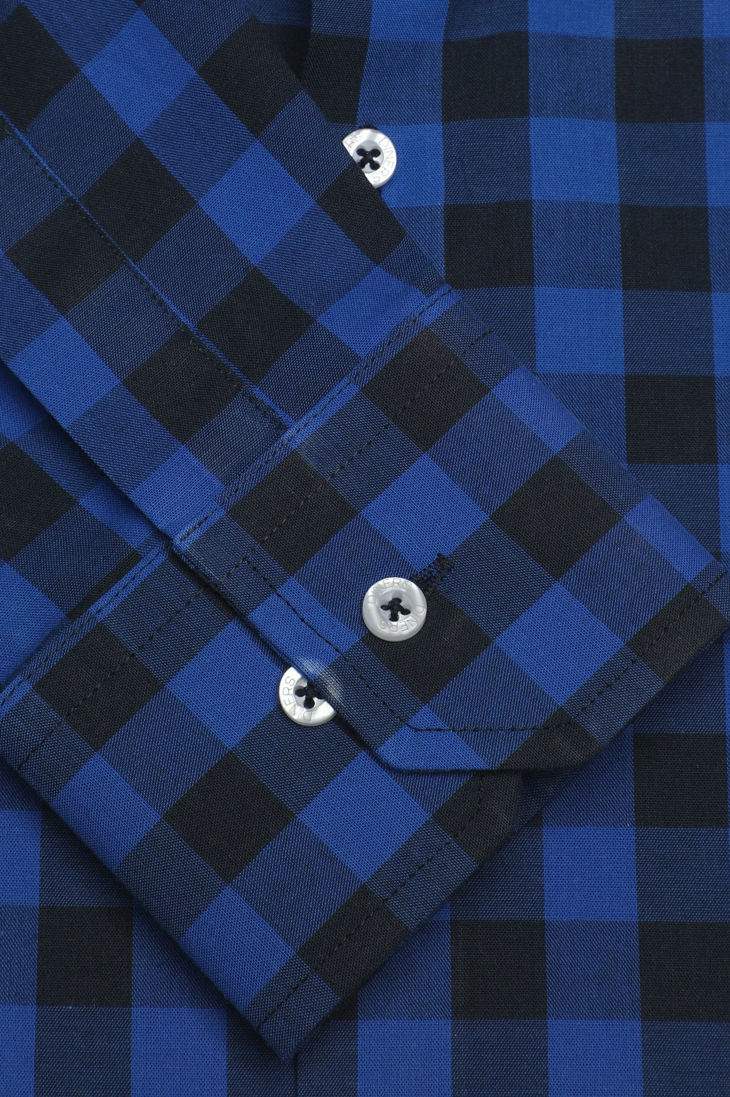 Royal Blue Gingham Check Casual Shirt