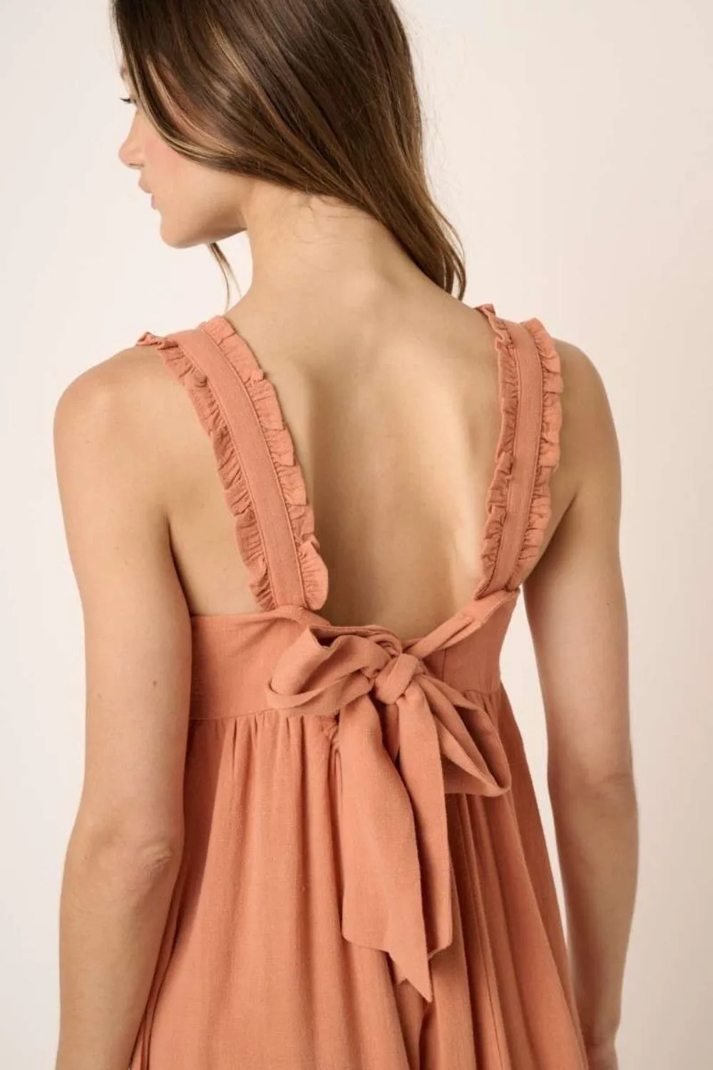 Ruffle Strap Jumpsuit in Ginger